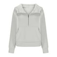 thumbnail image 6 of QATAINLAV Weekly Sale Women's Half Zip Cropped Sweatshirts with Hood Solid Casual Fleece Lined Hoodies Long Sleeve Pullover Activewear Sweater Gray XL, 6 of 9