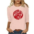 thumbnail image 2 of Baikeli Clearance Womens Tops Mother'S Day 3/4 Length Sleeve Tops for Women Casual Summer Pullover Crew Neck Shirts Loose Letter Printed Blouses Plus Size Tops, 2 of 5