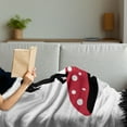 thumbnail image 3 of Mushroom Soft Flannel Fleece Throw Blanket, Silhouettes of 2 Little Girl on Huge Toadstool, Cozy Plush for Indoor and Outdoor Use, 50" x 60", Vermilion Grey, by Ambesonne, 3 of 5