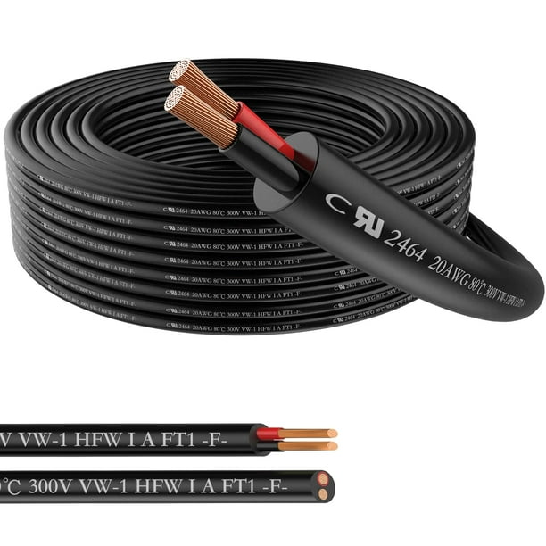 Cable eléctrico HONENCN calibre 20, 10 m, PVC rojo y negro
