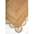 thumbnail image 3 of Handwoven Natural Jute with white Scalloped Rugs , Home Décor Jute Carpet 4 x 10 Feet ( 120 cm x 300 cm )Rectangle, 3 of 4