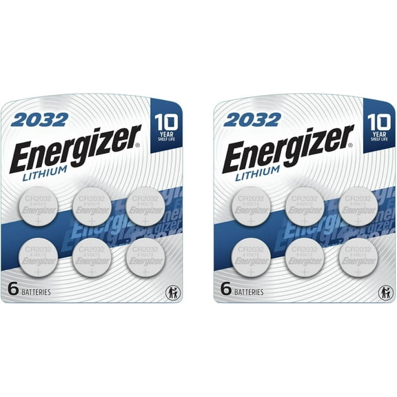 Energizer 2032 Lithium Coin Battery, 6 Pack (2 Pack)