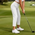 thumbnail image 6 of Nestiefly Women's Golf Pants with Pockets Casual Straight Leg High Waisted Sweatpants Lounge Beach Vacation Travel Pants with Pockets White S, 6 of 7