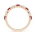 thumbnail image 2 of ANGARA Natural Floating Ruby and Diamond Semi Eternity Wedding Ring in 14K Rose Gold for Women (Size-3mm) | July Birthstone, Birthday, Anniversary, Jewelry Gift for Women | Natural Ruby Ring, 2 of 10