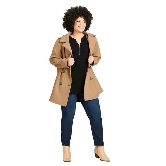 Avenue Women's Plus Size Faux Wool Peacoat