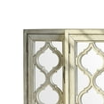 thumbnail image 2 of Wooden Accent Cabinet with 4 Mirrored Doors, Antique White, 2 of 5