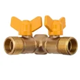 thumbnail image 2 of Válvula de gas de cobre reforzada, llave de paso para calentadores de agua a gas, diseño de tres vías con rosca interior y exterior, 4 pulgadas para aplicaciones versátiles., 2 of 6