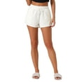 thumbnail image 1 of Pantalones cortos de pijama ajustables con cordón de INSPIRAR CHIC para mujer, ropa de descanso, pantalones cortos para dormir con bolsillos XL blancos, 1 of 6