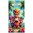 thumbnail image 2 of Tiki Welcome Banner Polynesian Theme Decorative Design Natural Colors Wooden Decor for Beach Party Hawaiian Event Summer Celebration, 2 of 7