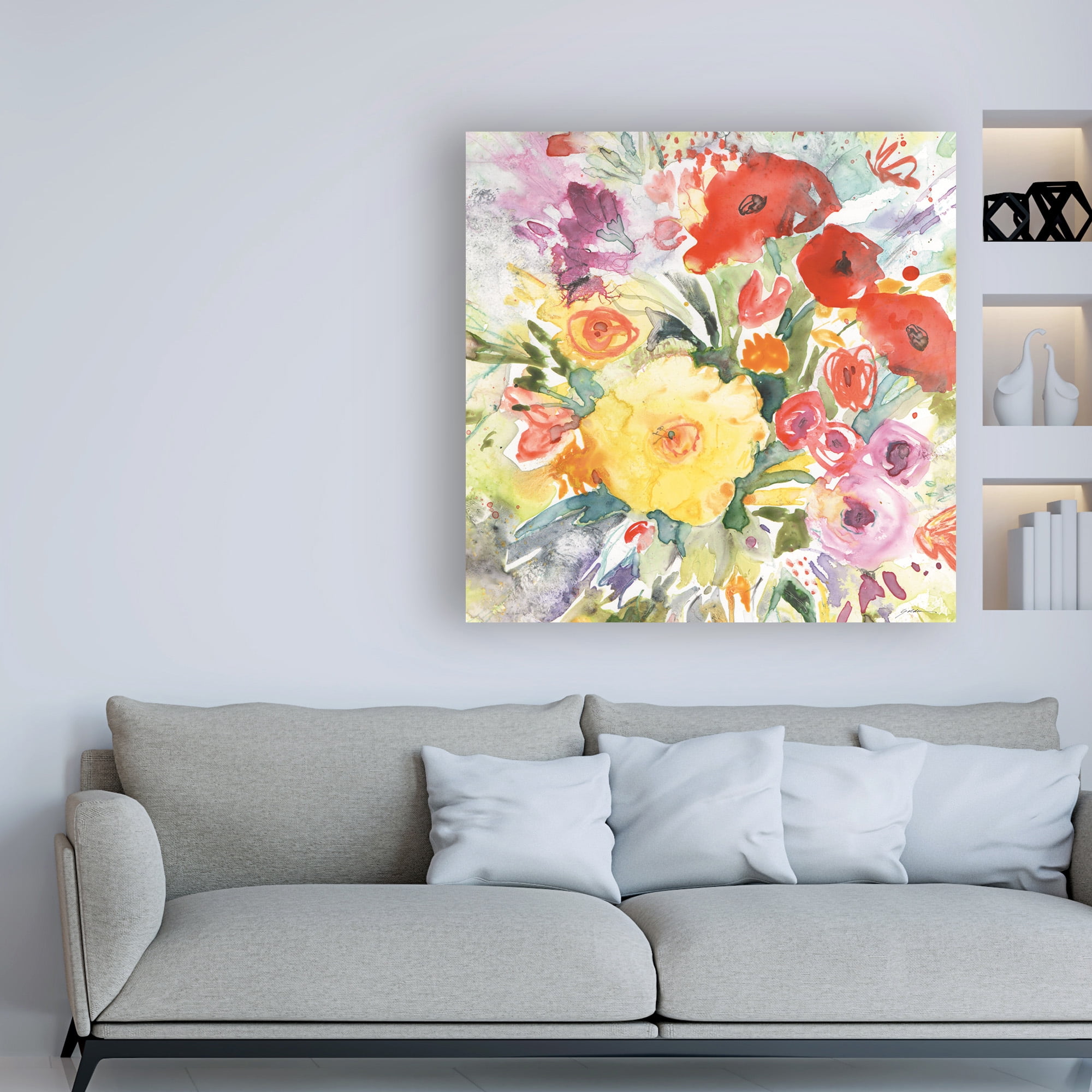 Trademark Fine Art 'The Birthday Bouquet' Canvas Art by Sheila Golden