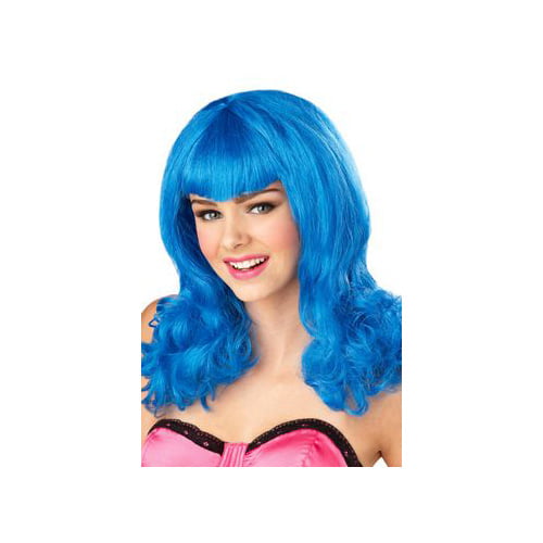 Blue Mod Wig Costume Katy Perry Neon Hair Bob Style Anime Costume Cosplay 