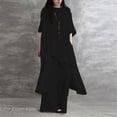 thumbnail image 1 of Pantalones Mujeres Irregular Top + Pantalón 2 piezas Algodón Pantalones rectos Trajes Lady Streetwear Kuymtek Negro T XXL para Mujer, 1 of 7