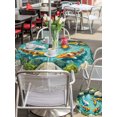 thumbnail image 5 of Outdoor Tablecloth with Umbrella Hole for Patio/Picnic/Party/Camping, Golden White Fish Waterproof Table Cloth Round Cover Washable, Summer Pond Botanical Lucky (Dia 54"), 5 of 9