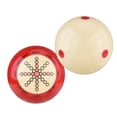 thumbnail image 1 of Balle de Queue de Billard, 2 Pcs Balle de Queue d'Entraînement en Résine Rouge et Blanche avec Points, Balles de Billard d'Entraînement pour Sports Accessoires de Table de Billard Jeux, 1 of 7