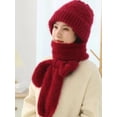thumbnail image 2 of LinYooLi Integrated Ear Protection Windproof Beanie Scarf, Winter Warm Knitted Fleece Lined Hooded Scarf Hat for Women, 2 of 7