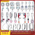 thumbnail image 2 of NOVEDAD DE VERANO 2020, pendientes de plata de ley 925 con diseño de corazón y concha, pendientes aptos para pulseras Pandora originales, joyería DIY para mujer, 2 of 4