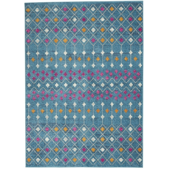 5â€™ x 7â€™ Blue Jewels Geometric Area Rug