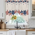 thumbnail image 3 of 4th of July Kitchen Window Curtains, Swag Curtains Valance for Bedroom Living Room Bathroom, Patriotic Blue Red Star Independence Day Rod Pocket Window Treatment Curtain Block Drapes 2 Panels 36"x36", 3 of 7