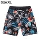 thumbnail image 2 of Pantalones de playa de verano para niños, pantalones de playa con estampado de hojas, pantalones de surf elásticos de cuatro lados, pantalones cortos casuales (negro), 2 of 6
