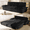 Black, variant on 94.5" Pull Out Couch King Size, Futon Sofa Bed, 3-in-1 Convertible Sleeper Sofa Bed with Cushion Armrest, Modern Corduroy Loveseat Couches for Living Room, Small Space, Apartment, Dark Grey
