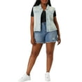thumbnail image 2 of MODA NOVA Juniors Plus Size Fashion Button Sleeveless Denim Vest Jacket Light Blue 1X, 2 of 5