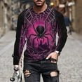 thumbnail image 1 of Blusas y camisas de manga larga con cuello redondo para hombre, estilo casual, cuello redondo, manga larga, camiseta estampada de Halloween, blusas, blusas de poliéster para hombre., 1 of 5