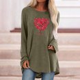 thumbnail image 2 of Pompotops Mode Femme Col Rond Manches Longues Imprimé T-Shirt Blouse Décontractée Hauts Liquidation, 2 of 4