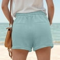 thumbnail image 5 of Linen Shorts for Women 7 Inch Inseam Drawstring Short High Waisted Lightweight Short Beach Vacation Outfits Pockets, 5 of 7