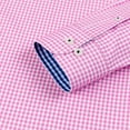thumbnail image 6 of BiZtdJrK Sales Prime Men's Color Block Plaid Shirts Slim Fit Long Sleeve Button Down Blouse Tops Business Casual Lapel Dress Shirts Pink M, 6 of 8