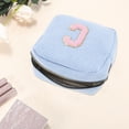 thumbnail image 3 of Unique Bargains 1 Pc Letter C Pattern Makeup Bag for Travel Blue Corduroy, 3 of 6