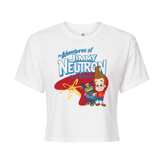 Jimmy Neutron - Adventures of Jimmy Neutron - Juniors Cropped Cotton Blend T-Shirt