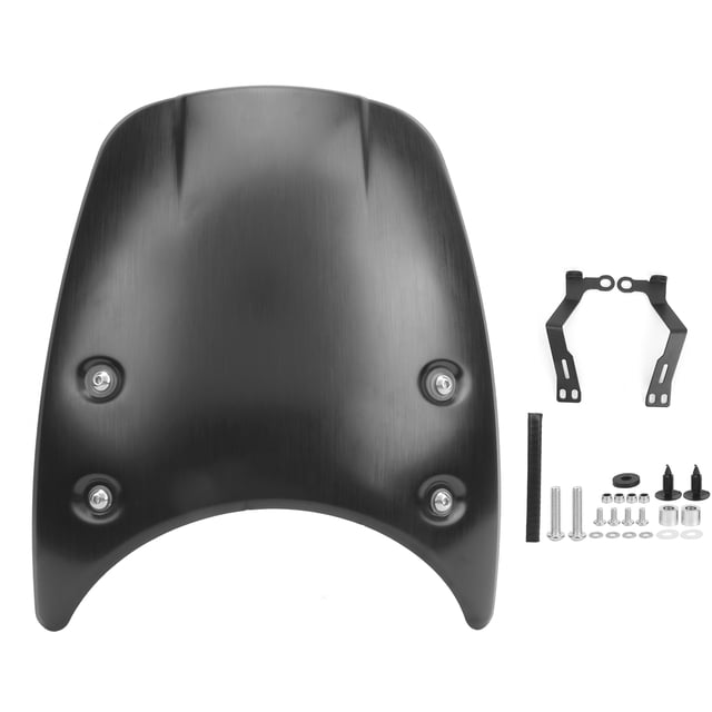 Motorcycle Fly Screen,Black Aluminum Windshield Windscreen Motorcycle Windshield Headlight Fairing World-Class Design