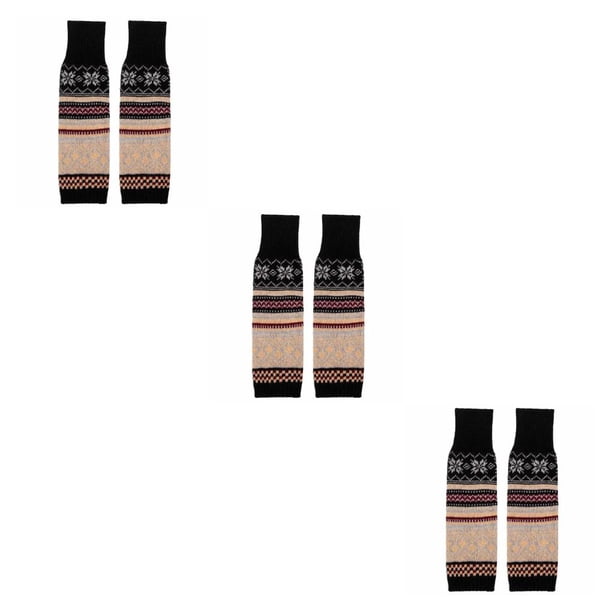 Minnieouse Calentadores de piernas de invierno para mujer, calcetines largos de punto de punto con Cable, cubierta de pie de ganchillo bohemio Type1 NO1