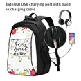 thumbnail image 2 of Yiaed Home Sweet Home Floral Print Laptop Backpack,Business Travel Durable Laptops Backpack with USB Charging Port,Water Resistant College Computer Bag, 2 of 5