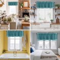 thumbnail image 5 of Solid Color Valance Curtain Teal Window Valances Rod Pocket Short Curtains Window Treatments for Kitchen Bedroom Bathroom Laundry 60" x 18", 5 of 9