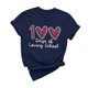thumbnail image 1 of Camiseta de Cuello Redondo de Manga Corta Impresa para las Mujeres, Estiramiento 95% Poliéster 5% Blusa Casual de Spandex para Uso Diario Y Casero, 1 of 3