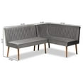 thumbnail image 2 of Bowery Hill Velvet Gray Dining Nook Set Rectangular Channel Tufted Unassembled, 2 of 9