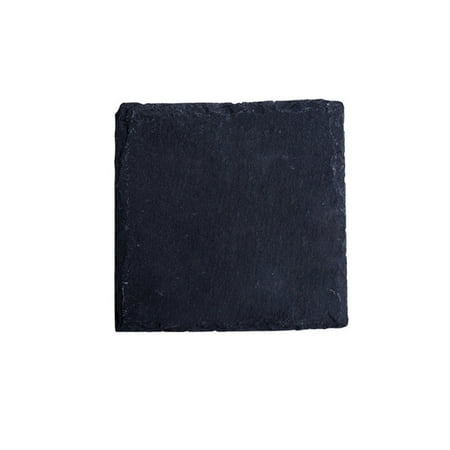 

Natural Slate Stone Coasters Rectangle Black Edge Stone Drink Coaster Pad Serving Plate Dessert Bread Plates For Home Bar Kitchen