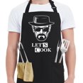 thumbnail image 1 of Delantal Kaidouma Let's Cook Funny negro con 2 bolsillos, 1 of 7