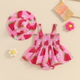 thumbnail image 2 of Okbabeha Baby Girl Dress Newborn Romper Dresses Infant Slip Smocked Bodysuit Toddler Summer Watermelon Print Clothes, 2 of 7