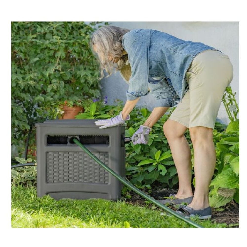 Suncast 225 ft. Smart Trak Free Standing Hideaway Hose Reel, Gray
