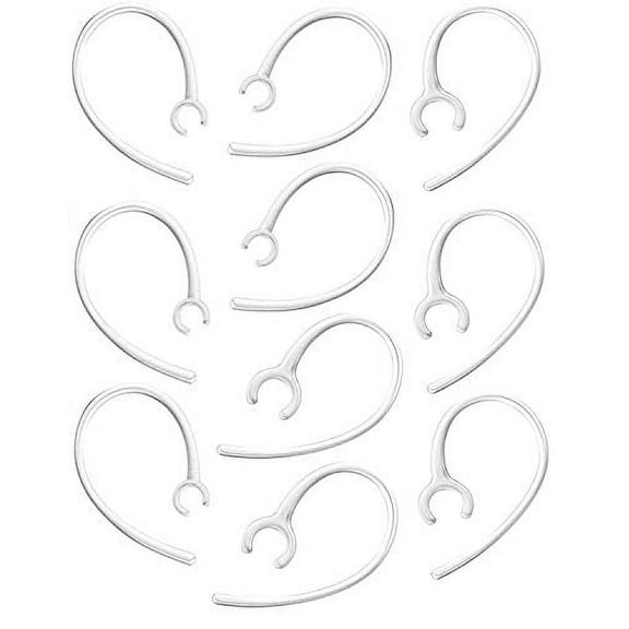 Universal Earbuds Earhooks 10-PACK Bluetooth Replacement Set for Plantronics Voyager Edge Wireless Bluetooth Replacement Earbuds Ear-Tips and Ear-Hook - 5 Pack Large (8MM)   5 Pack Small (6MM) (CLEAR)