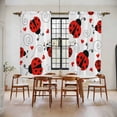 thumbnail image 2 of Cartoon Animals Kitchen Curtains, Funny Modern Simple Red Love Stripes Light Filtering Window Curtain Panels, 2Pcs Rod Pocket Window Treatments Set for Living Room Bathroom Bedroom 52x72 Inches, 2 of 9