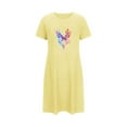 thumbnail image 5 of Sakmal Moomoos for Women Sleep Soft Yellow Short Nightshirt Butterfly Print Short Sleeve Nightgowns for Women, 5 of 7