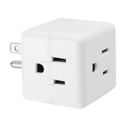 Maxxima 3 Outlet Cube Adapter Wall Plug - Grounded Electrical Wall Tap Outlet Splitter, Multi-Plug Extender for Extra Space, Convenient for Travel - 4 Pack