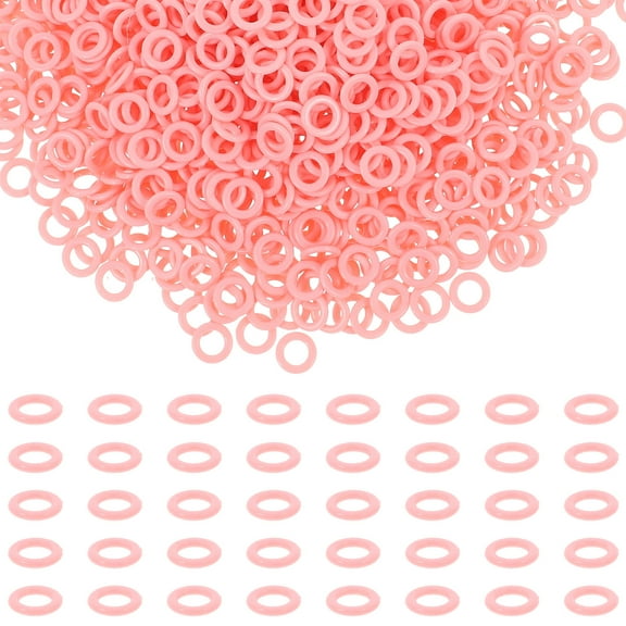 WEUVEB 2000Pcs Crochet Locking Sewing Rings Pink Plastic for Sewing Accessories