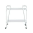 thumbnail image 5 of Linon Lawsonia 2-Tier Mid-Century Mobile Bar Cart with Mirrored Top, 32.5" Tall, 27 lb, White, 5 of 16