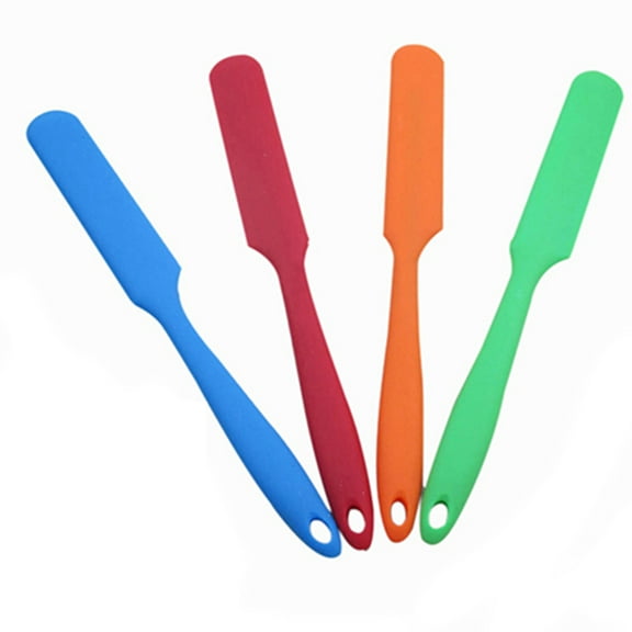 Shenmeida 4PCS Silicone Spatulas Bulk for Kitchen, Baking, Cake Icing, Resin Craft, Mini Silicon Scraper Tool, Jar Spatula with Long Handle Heat Resistant
