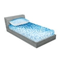 thumbnail image 2 of Ambesonne Geometric Fitted Sheet & Pillow Sham Set, Digital Ombre Mosaic, Twin, Dark Blue and White, 2 of 2