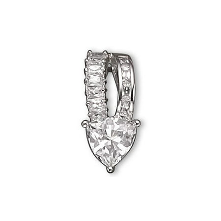 CZ Collections Heart Slider Pendant